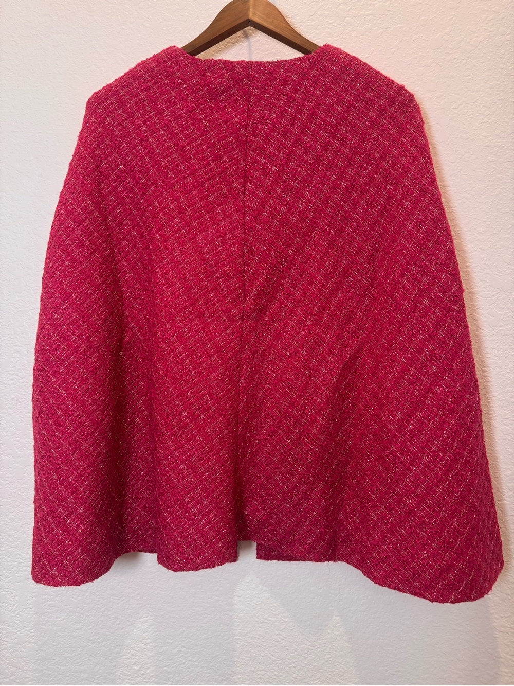 NWT! Flying Tomato Hot Pink Genevieve Tweed Cape - Picture 6 of 12